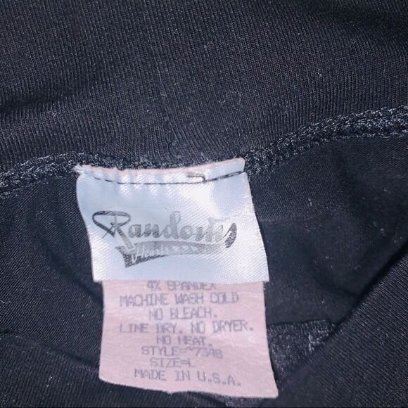 RANDOM Hearts Black Vinyl stripe leggings Girls size Large  - Picture 6 of 8